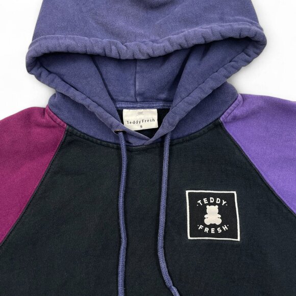 Teddy Fresh Purple Hoodie Thick Hooded Pullover Sweatshirt Men's Small - Picture 3 of 8